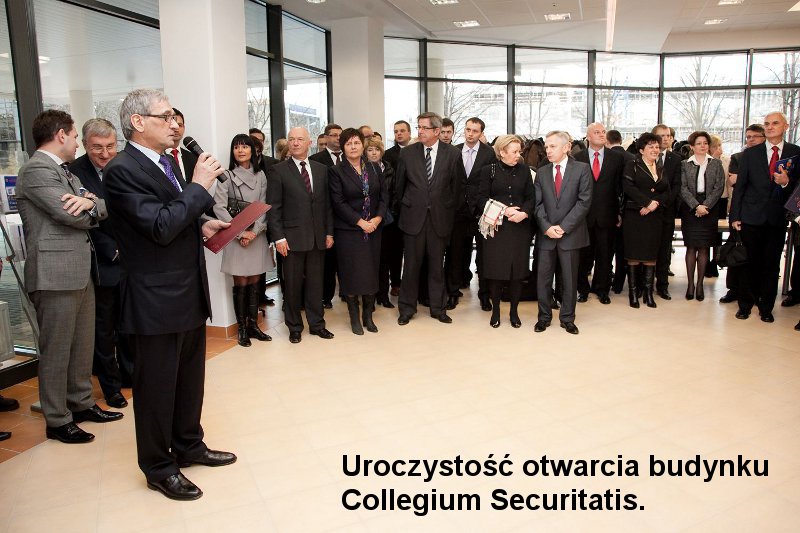 Uroczystość otwarcia budynku Collegium Securitatis.